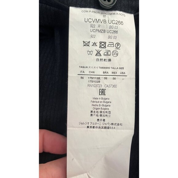 Armani  Collezioni Navy Blue Micro striped  2 Piece Suit Jacket Pants Set - Picture 16 of 16